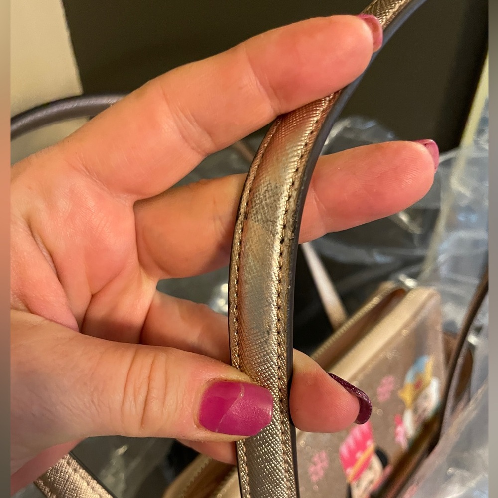 Kate Spade Nutcracker Glitter Tinsel Tote in Rose Gold +Matching Wallet Bundle! - Picture 10 of 10
